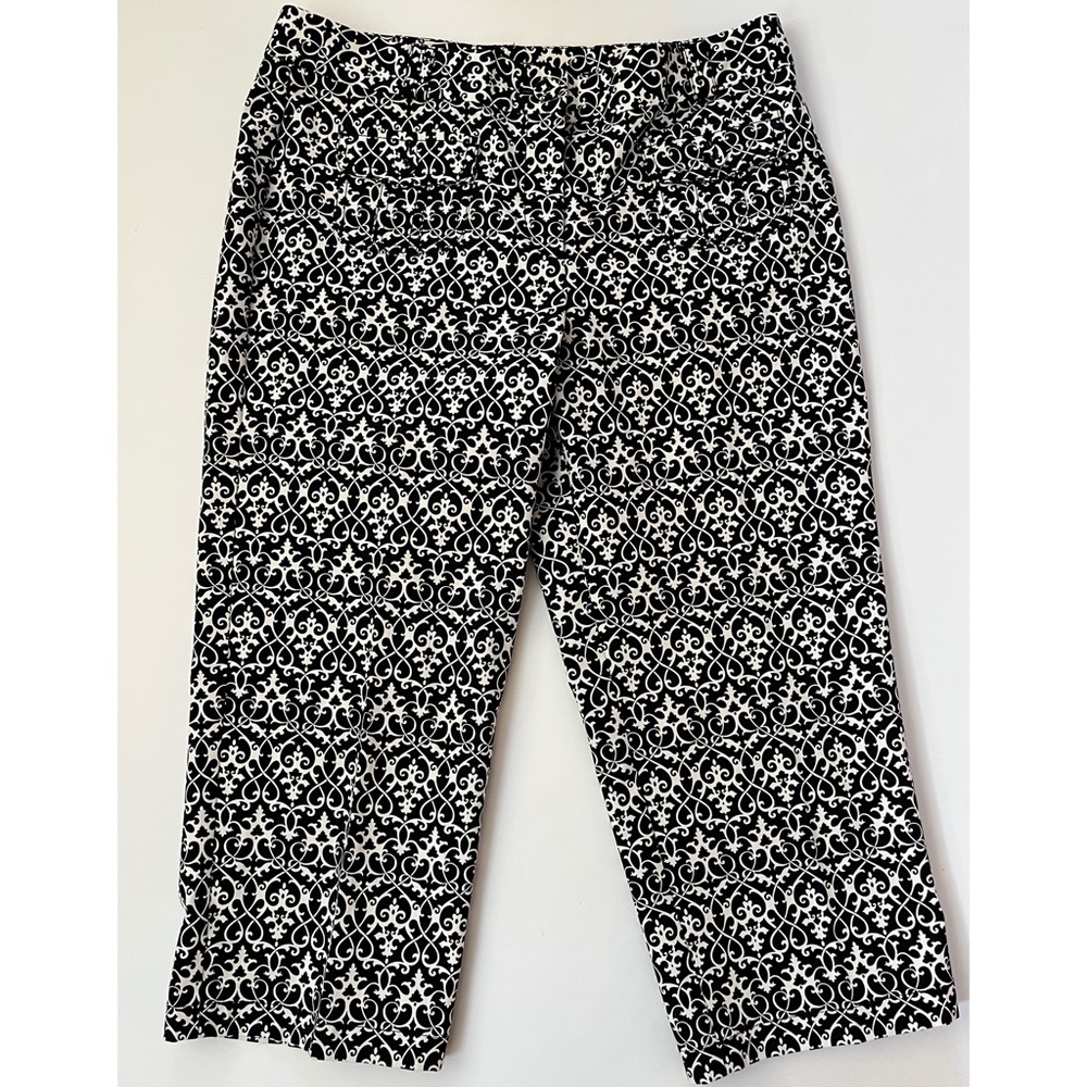 Ann Taylor Women’s Black and White Paisley Print Margo Pants Size 10